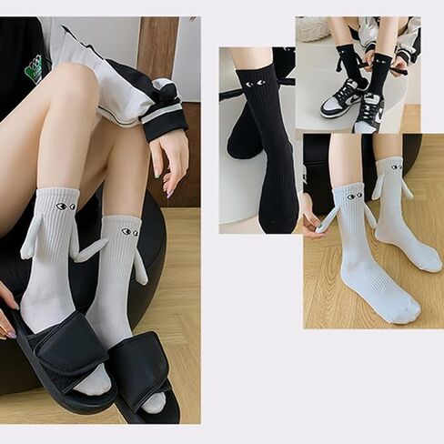 Jayoo Holding Hands Socks, Funny Magnetic Suction 3D Doll Couple Socks, Birthday Christmas Gifts for Valentines in Saudi Arabia