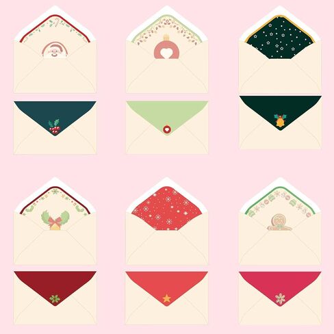 SCStyle Christmas Stationary Paper and Envelopes Set 72Pcs(24 Pcs Christmas Design Cute Envelopes+Contain 48Sheets Christmas Stationary Printer Paper) With Water-Based Adhesive,Stationary Set(S1) in Saudi Arabia