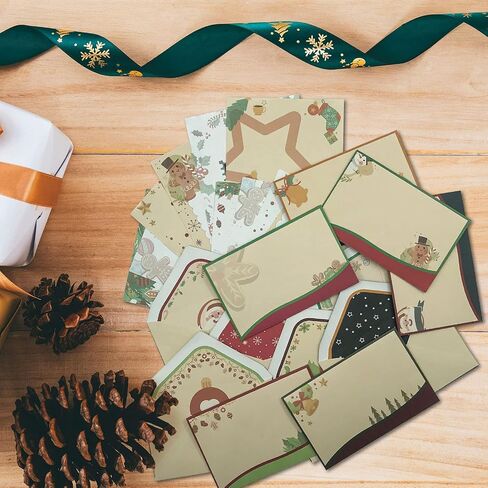 SCStyle Christmas Stationary Paper and Envelopes Set 72Pcs(24 Pcs Christmas Design Cute Envelopes+Contain 48Sheets Christmas Stationary Printer Paper) With Water-Based Adhesive,Stationary Set(S1) in Saudi Arabia