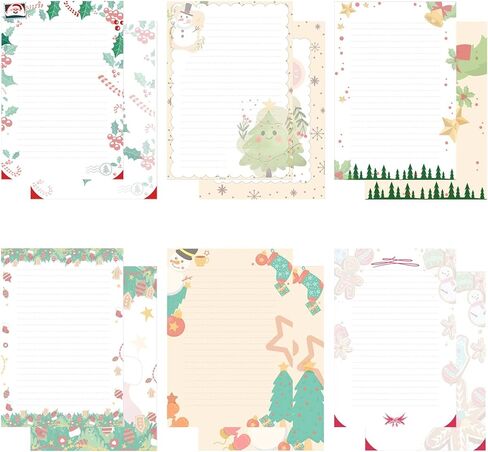 SCStyle Christmas Stationary Paper and Envelopes Set 72Pcs(24 Pcs Christmas Design Cute Envelopes+Contain 48Sheets Christmas Stationary Printer Paper) With Water-Based Adhesive,Stationary Set(S1) in Saudi Arabia