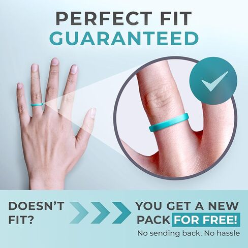 ThunderFit Stackable Silicone Rings for Women, Breathable Rubber Wedding Bands - Braided Design 3mm Wide 1.8mm Thick - 3/8 Variety Multipack in Kuwait