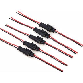 Medsuo 5 Sets 2 Pin Way Car Auto Super Sealed Waterproof Electrical Connectors Plug Socket Kit with Wire AWG Gauge Marine