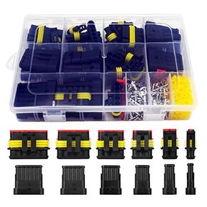 372Pcs Waterproof Automotive Electrical Connectors Quick Connect Wire Connectors Automotive 1/2/3/4/5/6 Pin Connectors Kit (18 Sets)