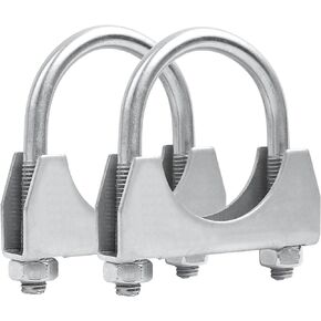 3 inch Muffler U-Bolt Clamps for 3" Diameter Exhaust Tail Pipe, Stainless Steel Exhaust U Clamp, Pack of 2