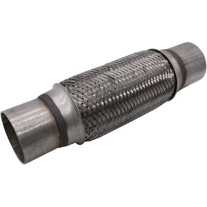 Exhaust Flex Pipe, 2.5" x 8"Stainless Steel Heavy Duty Exhaust Flex Pipe, Double Braid Exhaust Flex Tube,Overall Length 12"