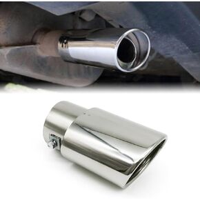 Stainless Steel Car Exhaust Tip, 2.5" to 3.3" Adjustable Car Decoration Chrome-Plated Finish Exhaust Tailpipe, Universal Car Exhaust Pipe Modification Tail Throat Tail Pipe (Black #Straight)