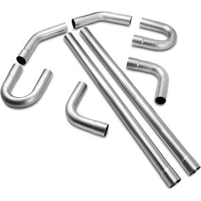 2.5'' Mild Steel Custom Exhaust Kit Tubing Mandrel Bend Pipe Straight & U-Bend Universal 8PCS - 16 Gauge