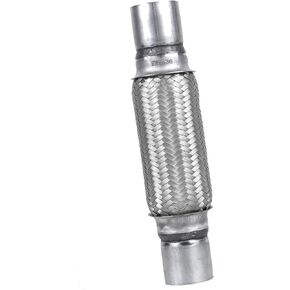 Exhaust Flex Pipe, 2"x10"x14" Overall Length Heavy Duty Stainless Steel Double Braid Flexible Tube