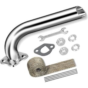 FVRITO Mini Bike Exhaust Pipe Kit for Predator 212cc 224cc 196cc Coleman CT200U BT200X CT200U-EX 6.5hp GX160 GX200 Small Engine Baja Warrior Massimo MB200 Go Kart Parts Black