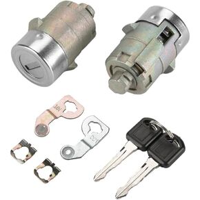 Guteauto Front LH Driver & Passenger RH Door Lock Cylinder Kit Fit for GMC Sierra, for Chevrolet Silverado/Suburban/Tahoe, for Chevrolet Avalanche 1500 2500, for Cadillac Escalade