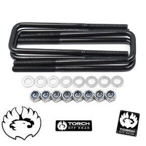 Torch 8.5" Square Extended U Bolts Extra Long 2.5" Wide 9/16" Ubolt w Hardware