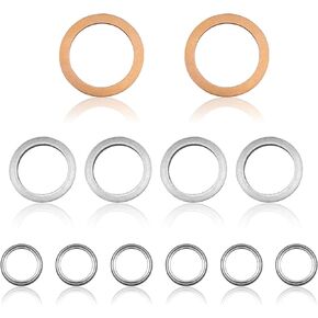 12pcs Differential Transfer Case Crush Washer Gasket Kit Compatible with Toyota Lexus Scion 4Runner Land Cruiser Tundra Tacoma FJ Cruiser Highlander RAV4 Sienna 9043024003, 1215710010, 90430A0003