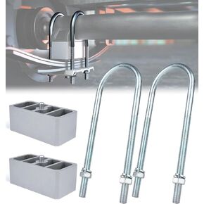 Universal Leaf Spring Lowering Block Kit, Heavy Duty Steel Lowering Block Kit, 2 Inch