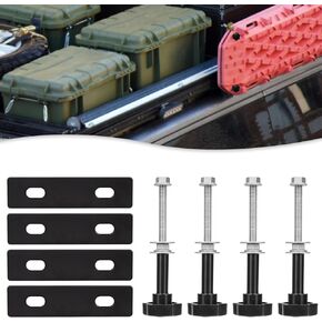 Traction Board Mounting Kit, Universal Recovery Board Mounting Kit Including 4pcs Safety Lockable Traction Board Mounting Pins and 2pcs Metal Base Bracket for All Off-Road Recovery Boards