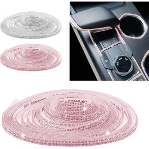 Bling Car Trim Self-Adhesive 16.4Ft Bling Car Interior Trim Strip Car Interior Exterior Accessories for Women Car Dashboard Decorations Rhinestone Car Accessories Door Stickers for Car Ornaments