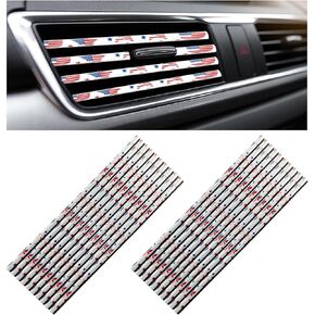 Kewucn 20 PCS Car Air Conditioner Vent Decorative Strip, Waterproof Bendable Auto Air Vent Decoration, Universal Vehicle Interior Accessories Suitable for Straight Air Vents (Pink)