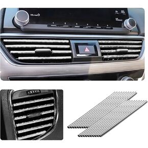 Ziciner 20 Pcs Car Air Conditioner Decoration Strip, Waterproof Bendable Auto Air Vent Outlet Shiny Trim, Universal Vehicle Interior Accessories Suitable for Straight Air Vents (American)