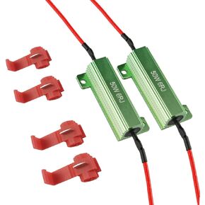 iBrightstar 50W 6ohm Load Resistors - Fix Blink Error Code - 4PCS (Black), Black-4 PCS