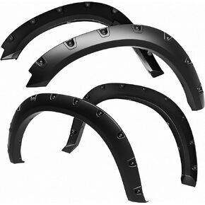 Tyger Auto TG-FF8D4147 for 2009-2018 Dodge Ram 1500; 2019-2020 1500 Classic | Exclude R/T and Rebel Models | Black Rugged-Textured Pocket Bolt-Riveted Style Fender Flare Set, 4 Piece