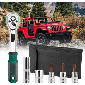 Drimfly Wrangler Torx Tool Kit for Soft Top Hard Top Door Install Removal for Jeep Wrangler TJ JK JL & Gladiator Rubicon Sahara Unlimited Replacement for 82214166AB 68361574AB