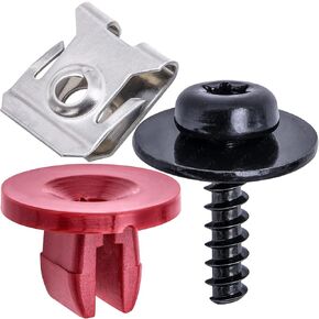 Rexka 10 Sets T30 Engine Splash Shield Guard Undertray Cover Screws Bolt Nut Clip Kit Compatible with Ford Focus Fusion Escape Explorer C-Max Transit Connect Lincoln MKC