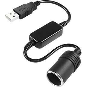 MEIRIYFA USB to Cigarette Lighter Socket Converter for Car,USB A Male 5V to 12V Step Up Car Cigarette Lighter Female Adapter Cable for Car Driving Recorder,GPS,E-Dog