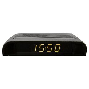 Kakalote Car Solar Powered LCD Clock,Stick-On Luminous Car Clock,Temperature Display Car Dashboard Clock(Warm Light)