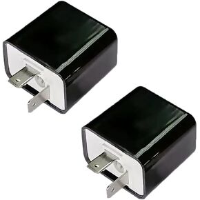 12V 2PCS Adjustable 2 Pin Prong Flasher Replacement Compatible with LED Electronic Flasher Relay for Motorcycles and Cars Turn Signal Hyper Flash Relay