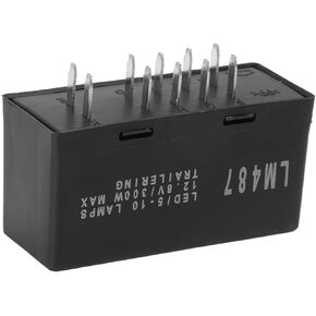 LED Flasher Turn Signal Blinker Relay, LM487 OEM Quality Flame Retardant Black Copper Auto Replacement Part High Performance 10Pin for Car