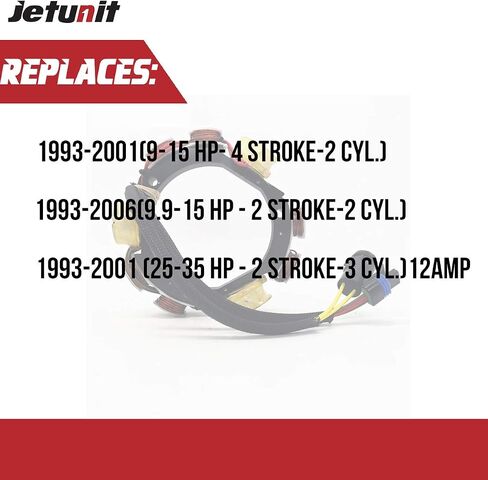 JETUNIT Stator For Johnson Evinrude 584548 173-4821 Outboard 9.9 HP(2 Cyl) 25 35 HP(3 Cyl) 584821 763761(1995-2001)12-AMP 4/2-Stroke in Saudi Arabia