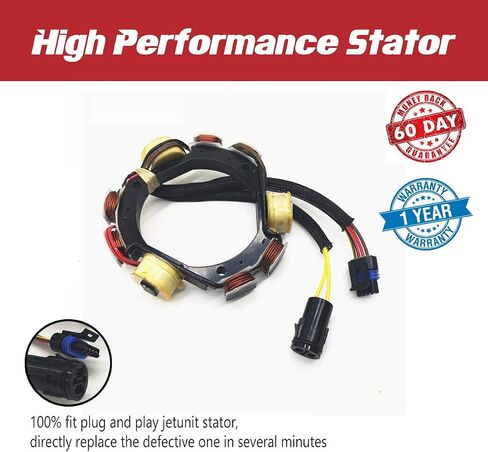 JETUNIT Stator For Johnson Evinrude 584548 173-4821 Outboard 9.9 HP(2 Cyl) 25 35 HP(3 Cyl) 584821 763761(1995-2001)12-AMP 4/2-Stroke in Saudi Arabia