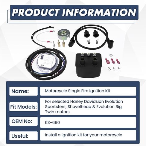 مجموعة ملف إشعال قابلة للبرمجة للدراجة النارية 53-660 متوافقة مع 1970-1999 Harley Davidson Big Twin (باستثناء الكاميرا المزدوجة) و1971-2003 Harley Sportster (باستثناء موديلات "S")، استبدل 60-53-660-06 in Kuwait