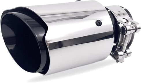 أطراف عادم لامعة من الفولاذ المقاوم للصدأ ذات حافة مستقيمة مزدوجة كاتم صوت ماسورة عادم، مدخل 2.5 بوصة إلى 3.5 بوصة طرف أنبوب عادم نهاية السيارة (أسود لامع) in Kuwait