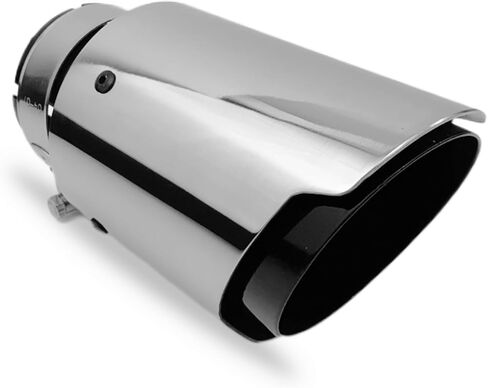 أطراف عادم لامعة من الفولاذ المقاوم للصدأ ذات حافة مستقيمة مزدوجة كاتم صوت ماسورة عادم، مدخل 2.5 بوصة إلى 3.5 بوصة طرف أنبوب عادم نهاية السيارة (أسود لامع) in Kuwait