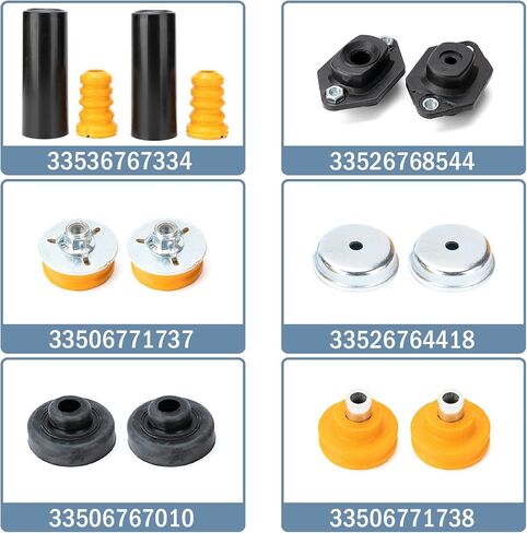 Rear Shock Mount, Bump Stop & Dust Boot Set Compatible with BMW E82 E87 E88 E90 E92, Replaces 33506767010 33526768544 33536767334 33506771738 33506771737 33526764418 in Saudi Arabia