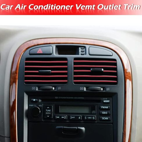 gradegift Car Vent Decoration Strip, 10 Pieces Car Air Conditioner Vent Outlet Trim Strips Car Decorative Filler Insert Strips Car Interior Moulding Trim Strip Line (red) in Kuwait