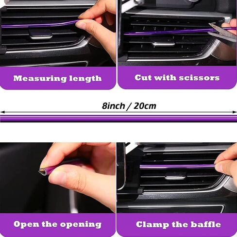 gradegift Car Vent Decoration Strip, 10 Pieces Car Air Conditioner Vent Outlet Trim Strips Car Decorative Filler Insert Strips Car Interior Moulding Trim Strip Line (red) in Saudi Arabia