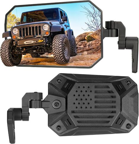 أبواب مرايا JOYTUTUS معطلة متوافقة مع Wrangler JL/JLU 2018-2023 & Gladiator JT، مرايا جانبية JL مع محول كروي، رؤية أوسع لا اهتزاز وتمايل (غير مناسبة 2024 Wrangler) in Kuwait
