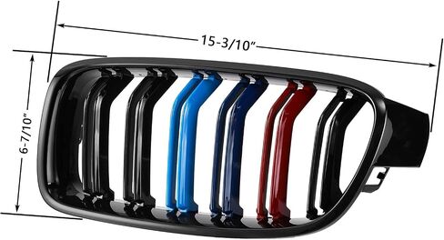 شواية ABS F30، شبكة الكلى الأمامية لسيارة BMW 3 Series F30 F31 2012-2018 (شرائح مزدوجة سوداء لامعة، قطعتان) in Kuwait