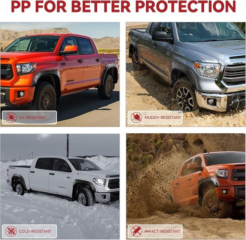 مجموعة مشاعل LEDKINGDOMUS متوافقة مع 2004-2008 Ford F150 Styleside، 2006-2008 Lincoln Mark LT، مادة Dura-Flex ذات لمسة نهائية سوداء ناعمة وعجلات خلفية أمامية بنمط برشام الجيب in Saudi Arabia