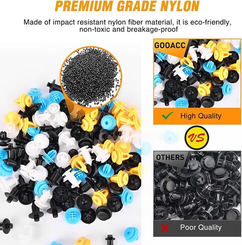 GOOACC 100PCS 6.5mm 7mm 9mm Compatible with Toyota Push Type Retainer 90467-10183,Engine Under Cover Push-Type Retainer for Lexus&Toyota Clips 90467-07201,for Toyota 52161-02020 Bonus Fastener Remover in Kuwait