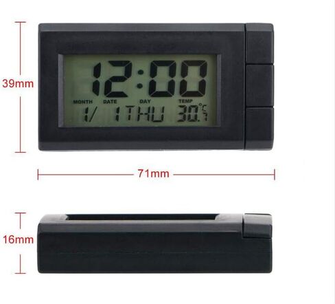 Gigicloud Car Digital Clock, Automobile Calendar Luminous Clock, Small Digital Clock for Car Dashboard Home Desk Office in Kuwait