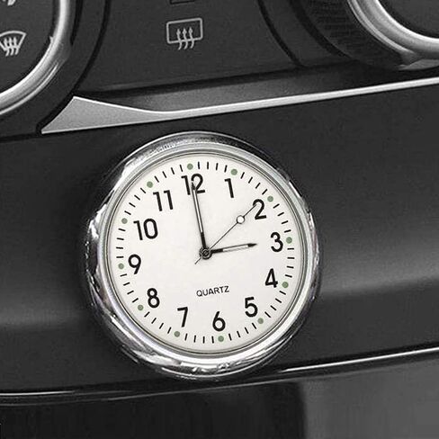 JEDEW Car Clock, Mini Quartz Analog Car Dashboard Time Air Vent Stick-On Clock Watch for Car Decoration, Universal and Luminous in Saudi Arabia