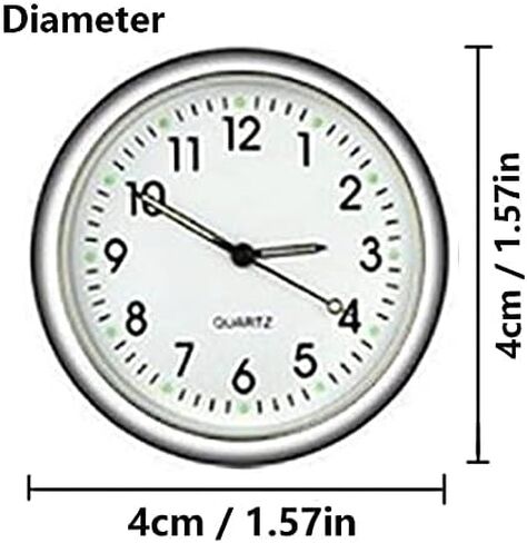 JEDEW Car Clock, Mini Quartz Analog Car Dashboard Time Air Vent Stick-On Clock Watch for Car Decoration, Universal and Luminous in Saudi Arabia
