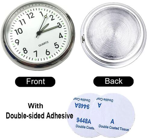 JEDEW Car Clock, Mini Quartz Analog Car Dashboard Time Air Vent Stick-On Clock Watch for Car Decoration, Universal and Luminous in Saudi Arabia