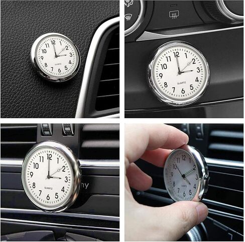 JEDEW Car Clock, Mini Quartz Analog Car Dashboard Time Air Vent Stick-On Clock Watch for Car Decoration, Universal and Luminous in Saudi Arabia
