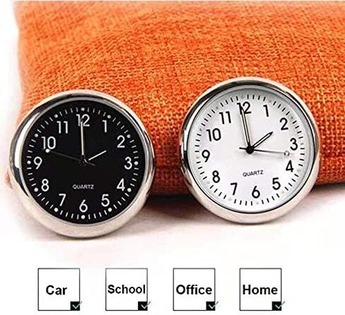 JEDEW Car Clock, Mini Quartz Analog Car Dashboard Time Air Vent Stick-On Clock Watch for Car Decoration, Universal and Luminous in Saudi Arabia