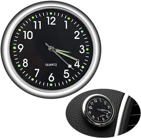 JEDEW Car Clock, Mini Quartz Analog Car Dashboard Time Air Vent Stick-On Clock Watch for Car Decoration, Universal and Luminous in Saudi Arabia