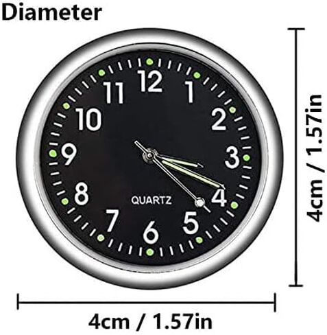JEDEW Car Clock, Mini Quartz Analog Car Dashboard Time Air Vent Stick-On Clock Watch for Car Decoration, Universal and Luminous in Saudi Arabia
