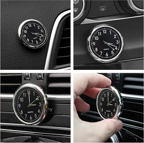 JEDEW Car Clock, Mini Quartz Analog Car Dashboard Time Air Vent Stick-On Clock Watch for Car Decoration, Universal and Luminous in Saudi Arabia